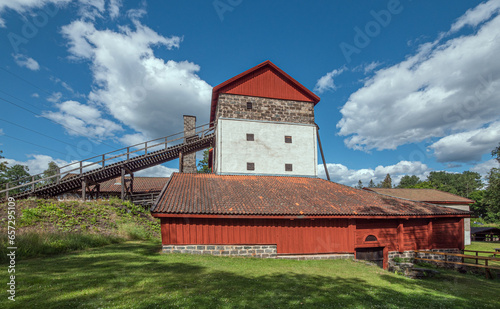 Historical blast furnace Storbrohyttan at Filipstad in Sweden's traditional mining district Bergslagen