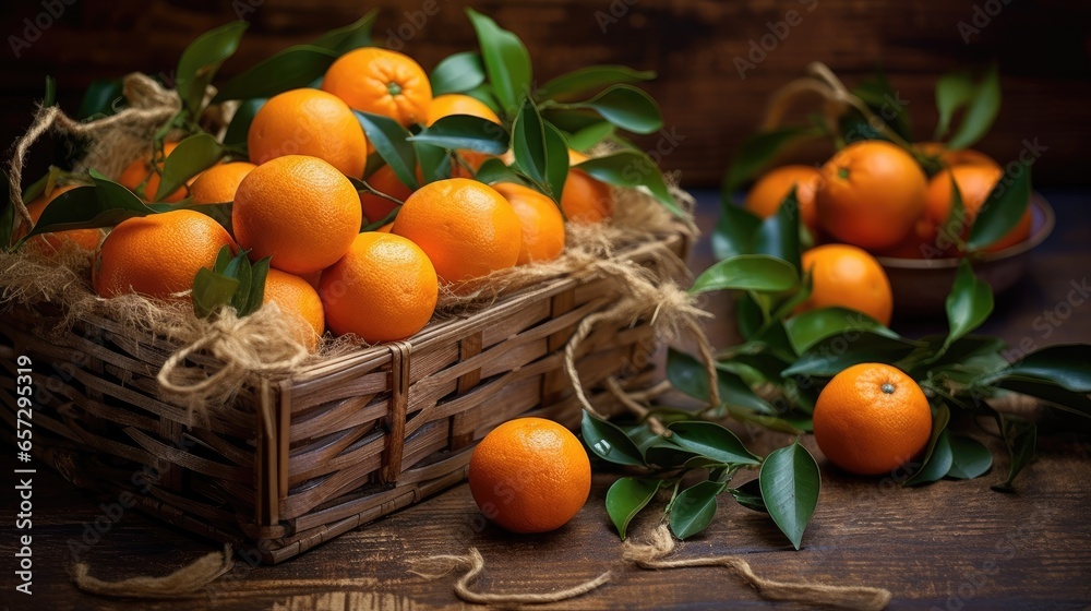 basket of oranges and tangerines