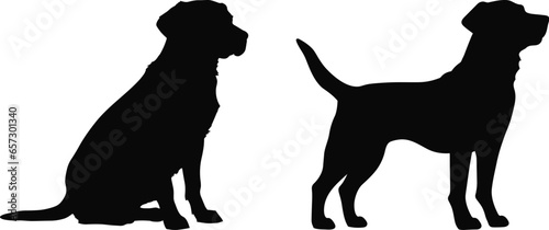 labrador retriever dog breed black silhouette logo set © mr_marcom