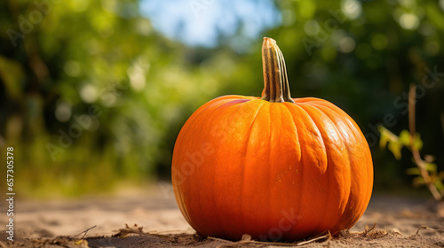 Close-up shot of pumpkins in summer