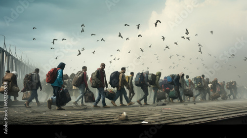 The journey of foreign workers according to the concept of International Migrant Day photo