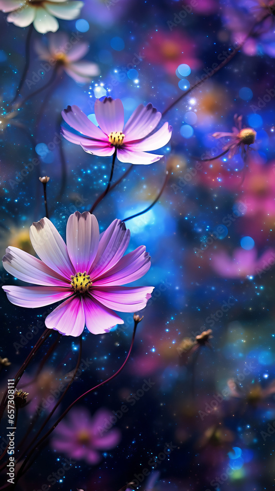 A bunch of flowers that are in the air A bunch of flowers that are in the air
