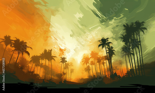 Palm Tree Abstract Painting