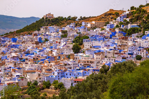 Chefchaouen the Mediterranean blue pearl in Morocco. Famous blue city © Bruno