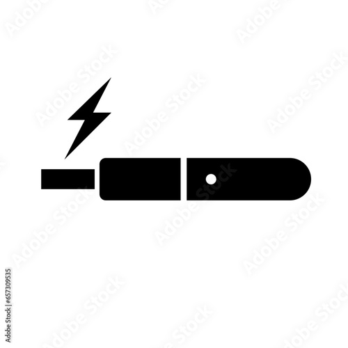 Electronic cigarette silhouette icon. Vaping. Vector.