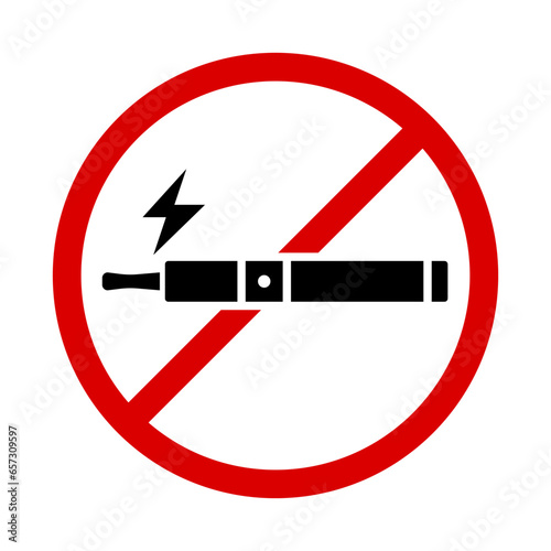 Electronic cigarette prohibited icon. Vector.