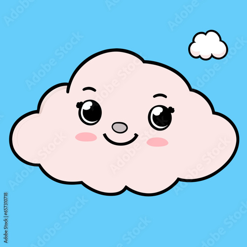 Minimal Cute Cloud Mascot Design