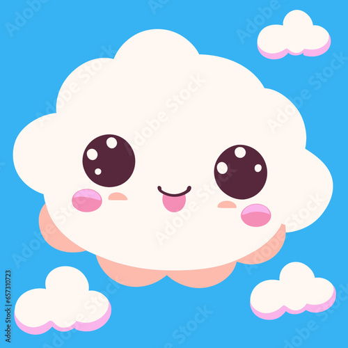 Sweet Smiling Cloud Clipart Illustration