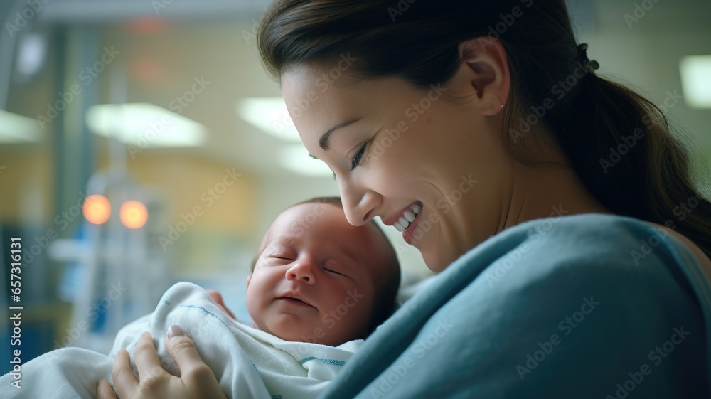 Tender Moments Mother and Newborn Share First Look Tender Moments Mother and Newborn Share First Look