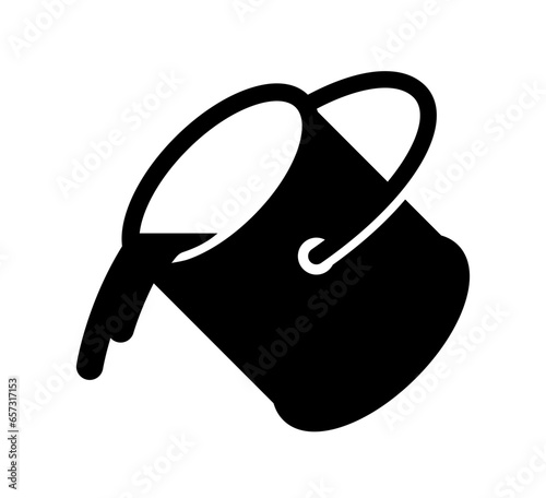 Pouring paint bucket color can vector icon