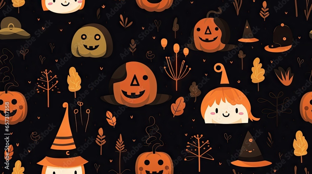 a group of pumpkins with faces and faces on them. generative ai a group of pumpkins with faces and faces on them. generative ai