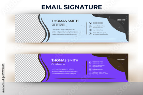 Modern and minimalist email signature or email footer template