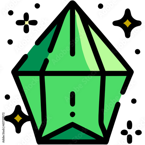 vector green emerald svg icon illustration, game design asset