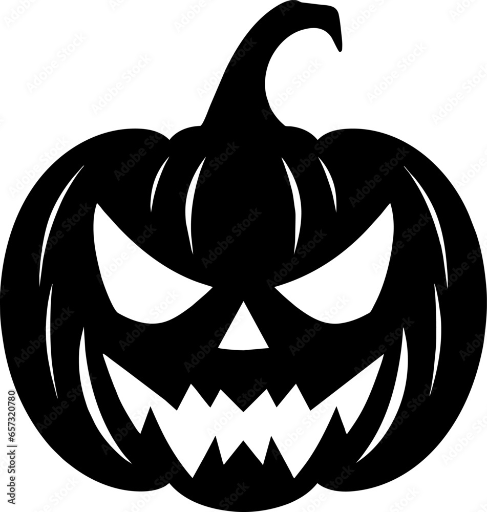 Halloween Pumpkins Silhouettes. Vector cliparts isolated on white ...