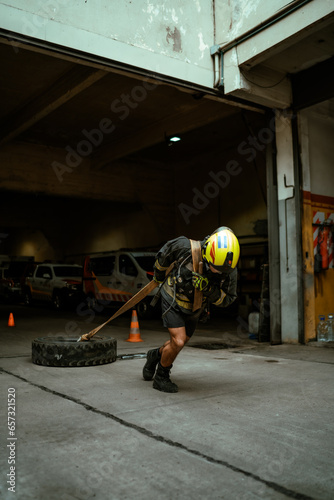 Firefighters training