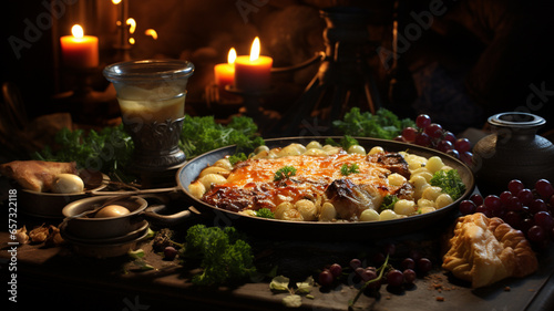 Characteristic Turkish food, colors and aromas mix