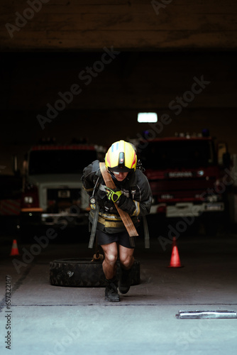 Firefighters training