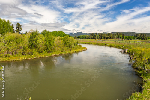 Wood River in countryside in Central Oregon