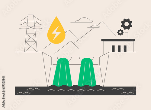 Hydropower abstract concept vector illustration.