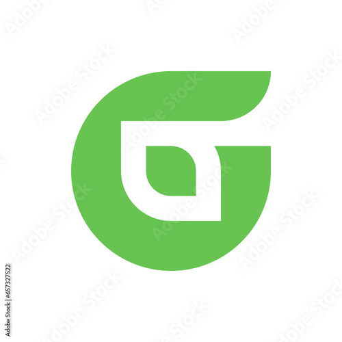 Letter G leaf simple modern logo