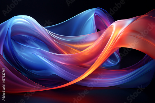 An abstract representation of space-time warping, with intersecting curves and vibrant colors that symbolize the bending of the fabric of the universe Generative AI