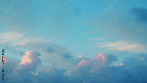 Timelapse of sunset clouds changing from yellow to pink