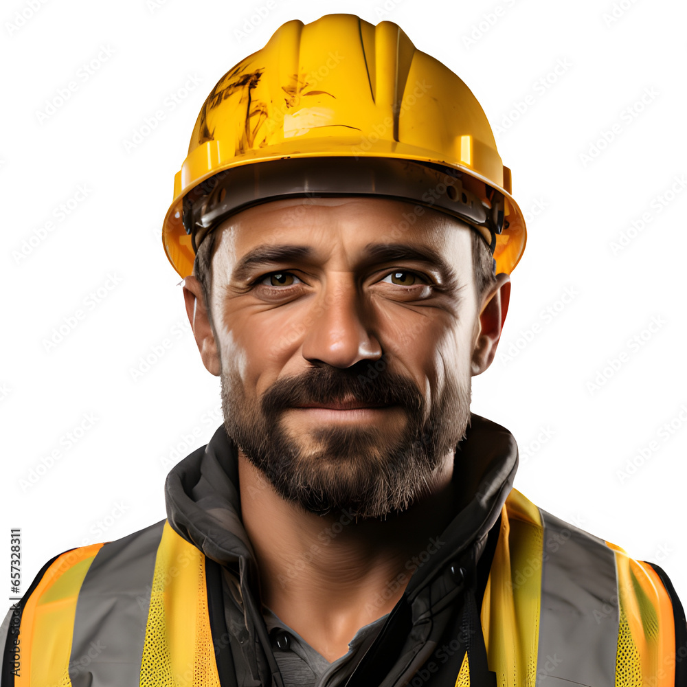 half body portrait of a construction worker in safety clothing isolated on transparent background ,generative ai half body portrait of a construction worker in safety clothing isolated on transparent background ,generative ai