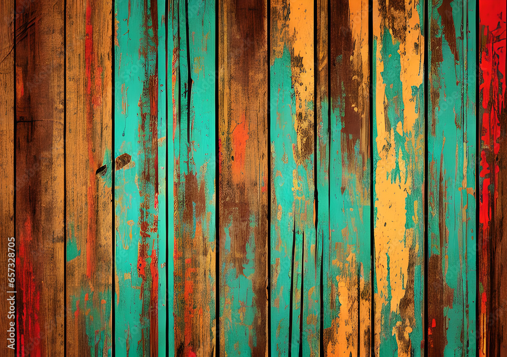 Wood board texture, grunge style wood panel, Generative AI