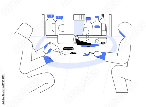 Workplace industrial spill abstract concept vector illustration.