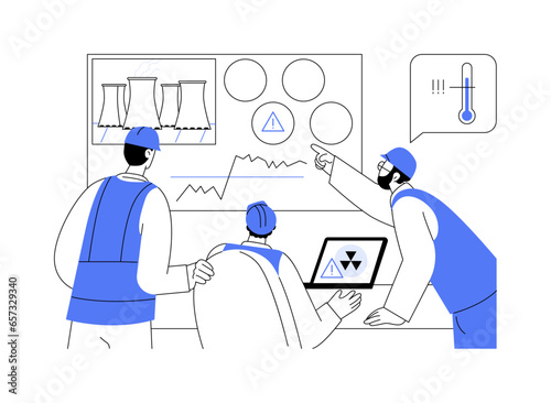 Nuclear meltdown prevention abstract concept vector illustration.