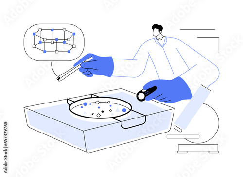 Microplastics problem abstract concept vector illustration.