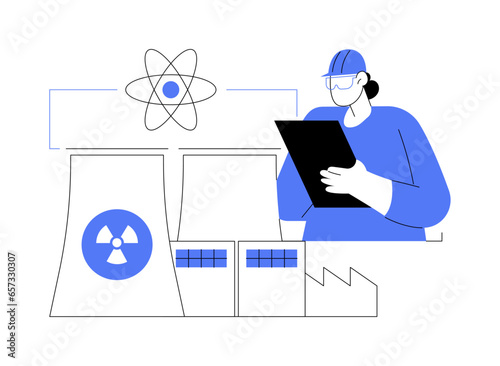 Nuclear fusion abstract concept vector illustration.