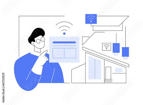 Smart sensors abstract concept vector illustration.