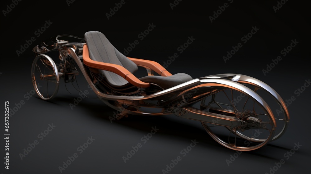 a miniature recumbent bike with a reclined seating position, aerodynamic design, and details for