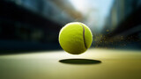 Close-Up of a Tennis Ball in Action