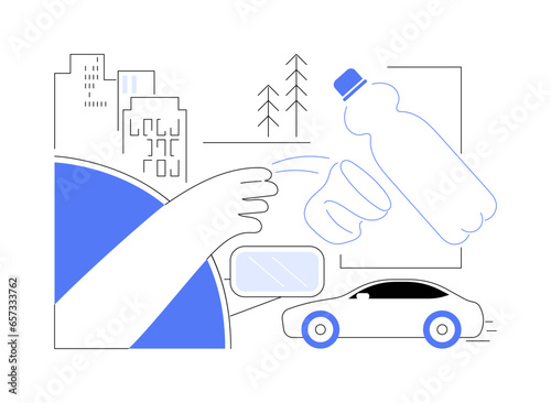 Plastic pollution abstract concept vector illustration.