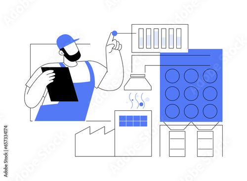 Industrial dust and mist collector abstract concept vector illustration.