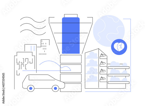 Urban air purification abstract concept vector illustration.