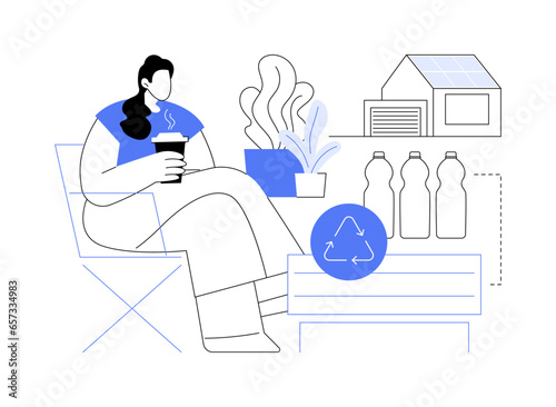 Sustainable lawn furniture abstract concept vector illustration.