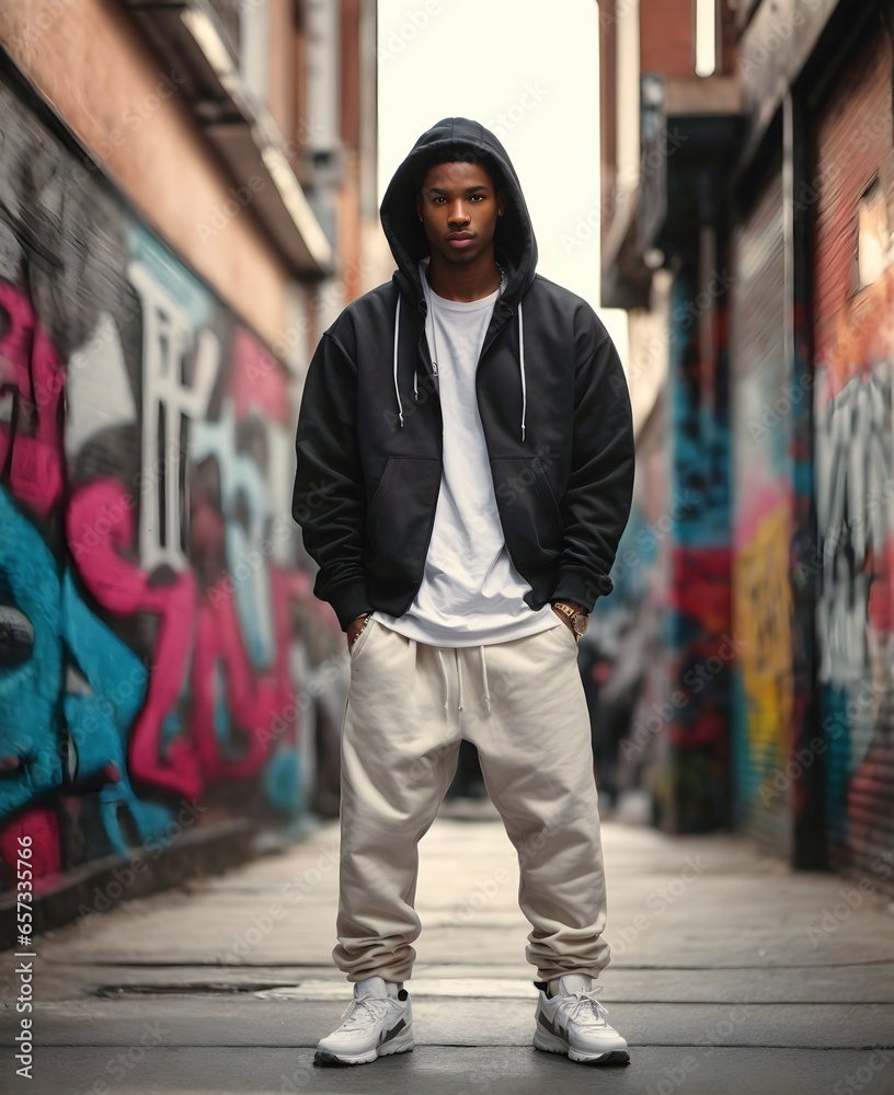 Φωτογραφία Portrait of beautiful African american male model, urban clothing style, fashion