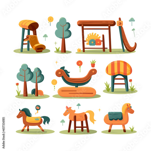 vector flat style modern children playground
