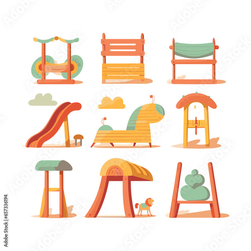 vector flat style modern children playground
