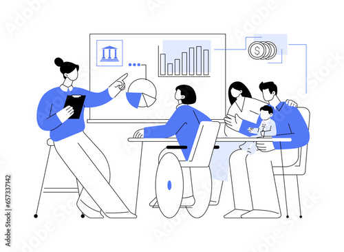 Calculate financial aid eligibility abstract concept vector illustration.