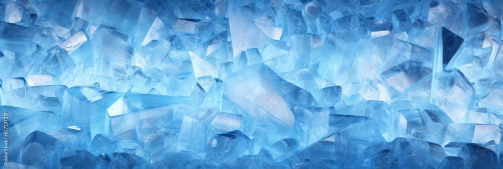 Obraz premium Minimalistic blue ice texture with delicate geometric shapes