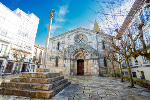 Facade of the Collegiate Church of Santa María del Campo in A Coruna - Galicia, Spain photo