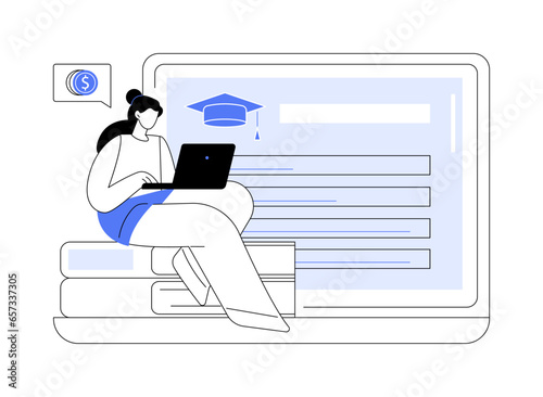 Get scholarship abstract concept vector illustration.