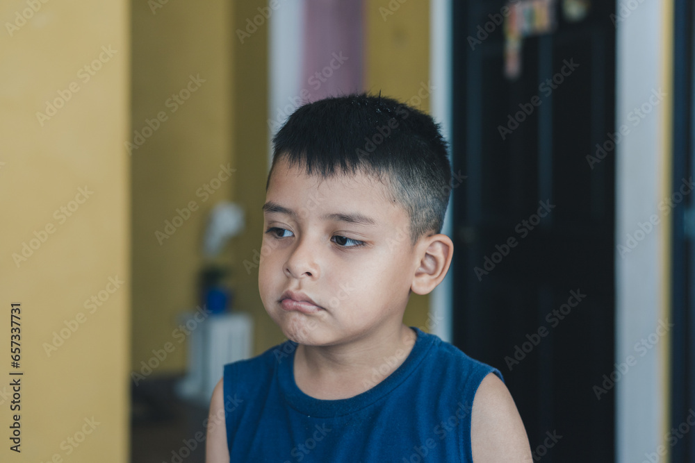 serious latino child