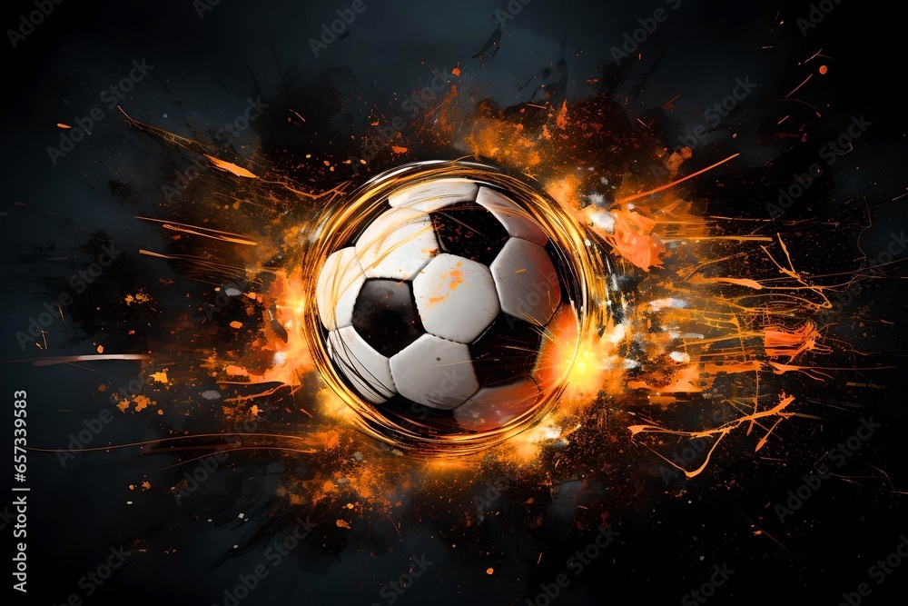 Soccer Fever: Fiery Football Illustration