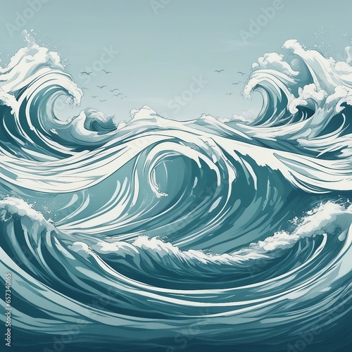 ocean waves illustration background