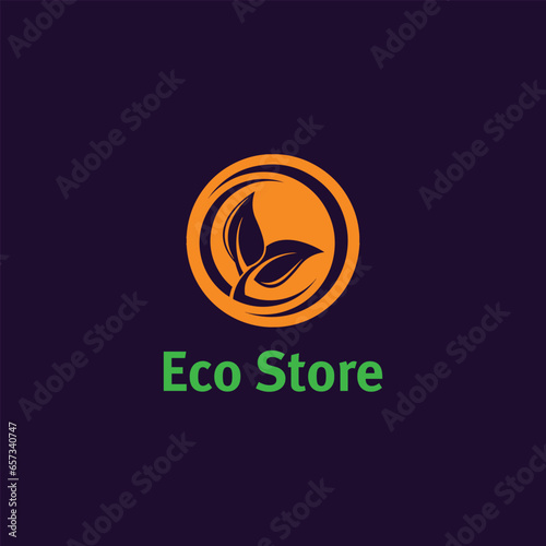 eco organic store logo design vector
